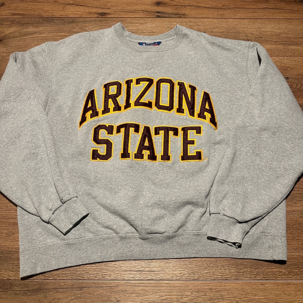 Vintage Champion Arizona State Sweatshirt Grey Mens XXL - Picture 2 of 6